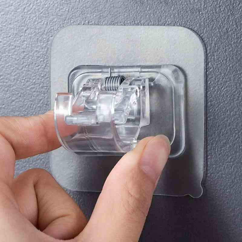 Adhesive curtain rod hook