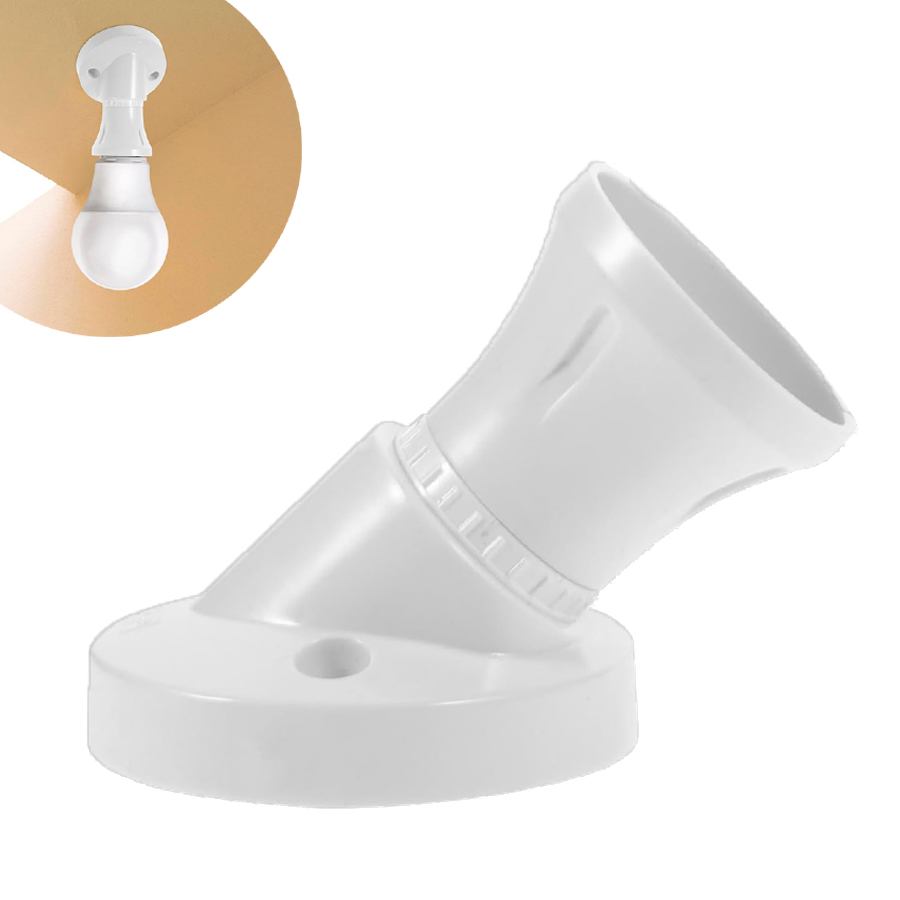 Douille Rosace Blanc Coude