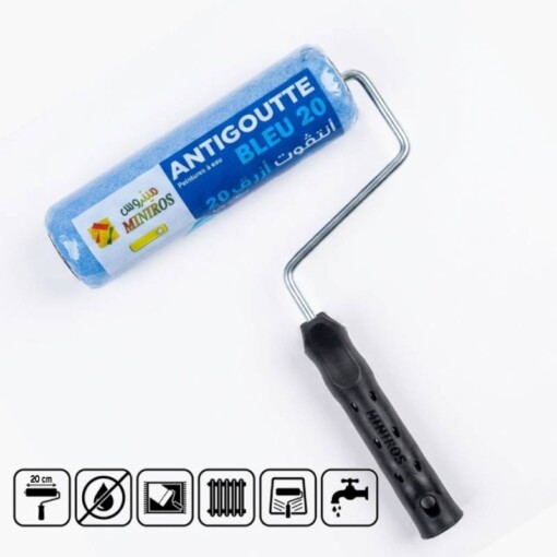 Rouleau Peinture Anti Goutte Bleu MINIROS (20)