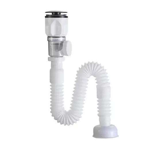 Siphon Accordeon Evier (40mm) + Clapet Blanc