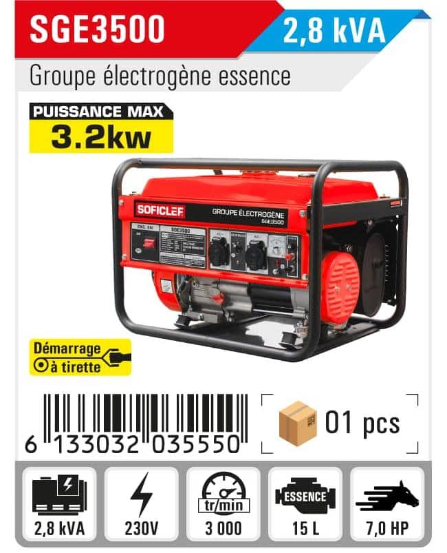 Groupe Electrogène 2.8KVA SOFICLEF 