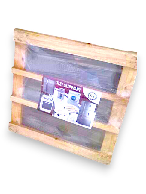 Support de réfrigérateur en bois avec roulettes